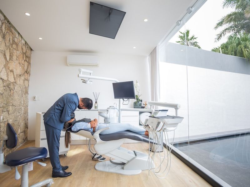 Warm, modern dental office interior